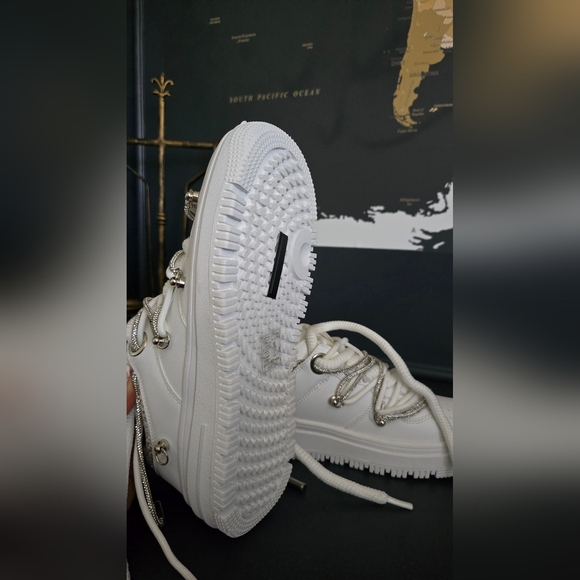 AZALEA Wang Janan Faux Leather Rhinestone Sneaker in white - Picture 9 of 12